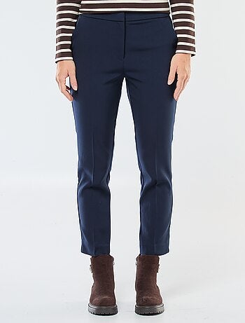 Pantalon slim femme uni à taille standard