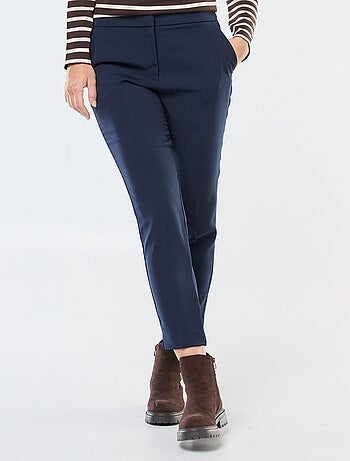 Pantalon slim femme uni à taille standard