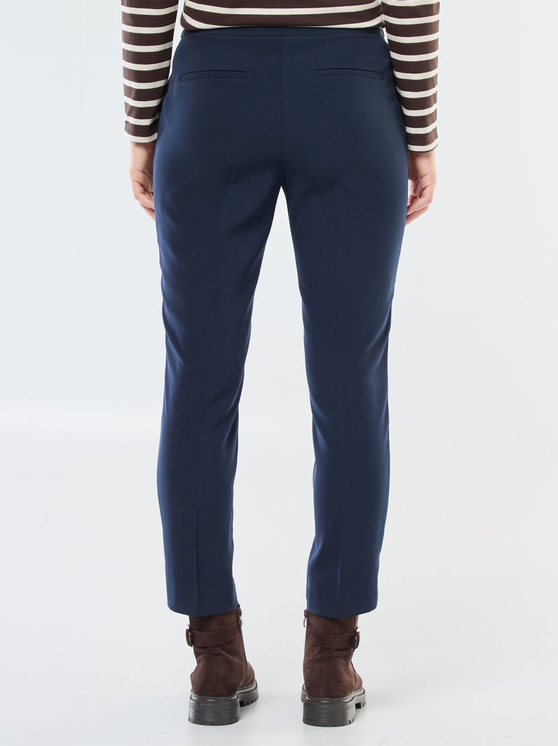 Pantalon slim pour femme uni à taille standard Bleu - Kiabi