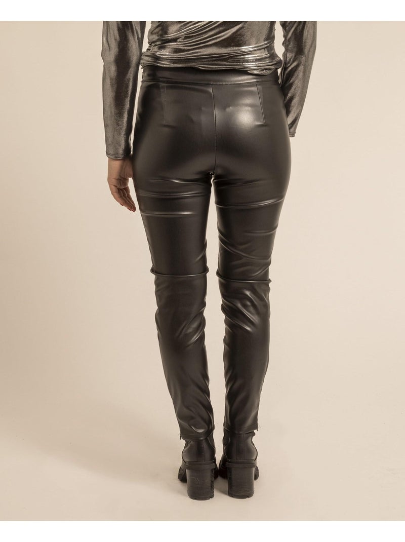 Pantalon slim simili erona Noir - Kiabi