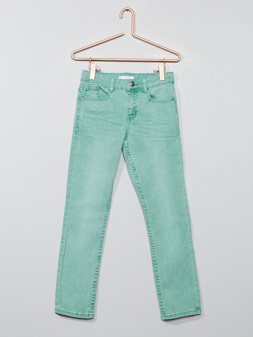Pantalon slim vert grisé - Kiabi