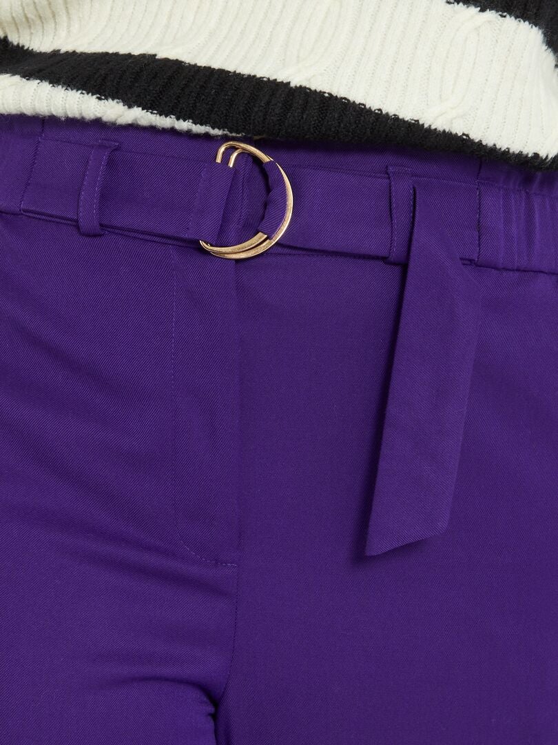 Pantalon smart ceinture fantaisie Violet - Kiabi