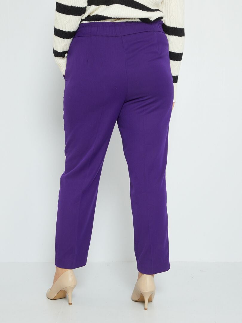 Pantalon smart ceinture fantaisie Violet - Kiabi
