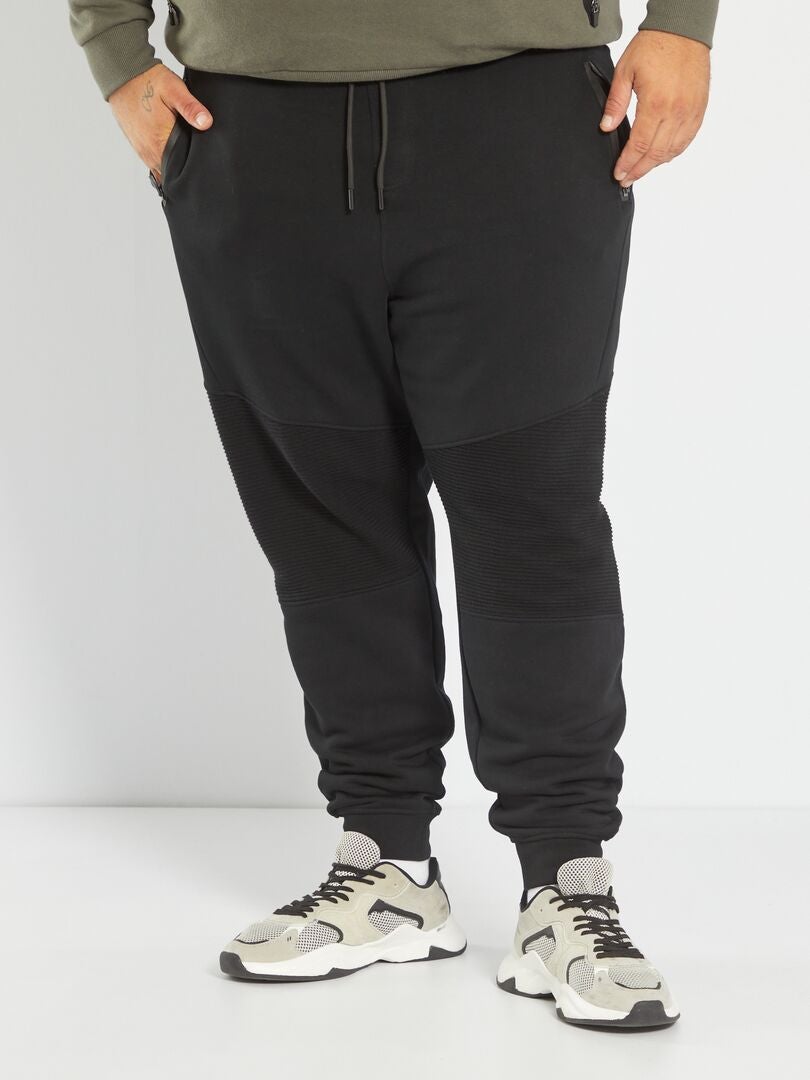 Pantalon sport à surpiqûres noir - Kiabi
