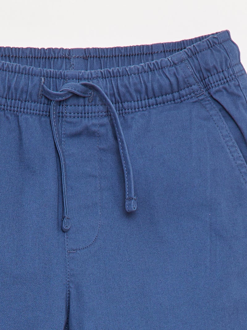 Pantalon stretch multipoches Bleu - Kiabi