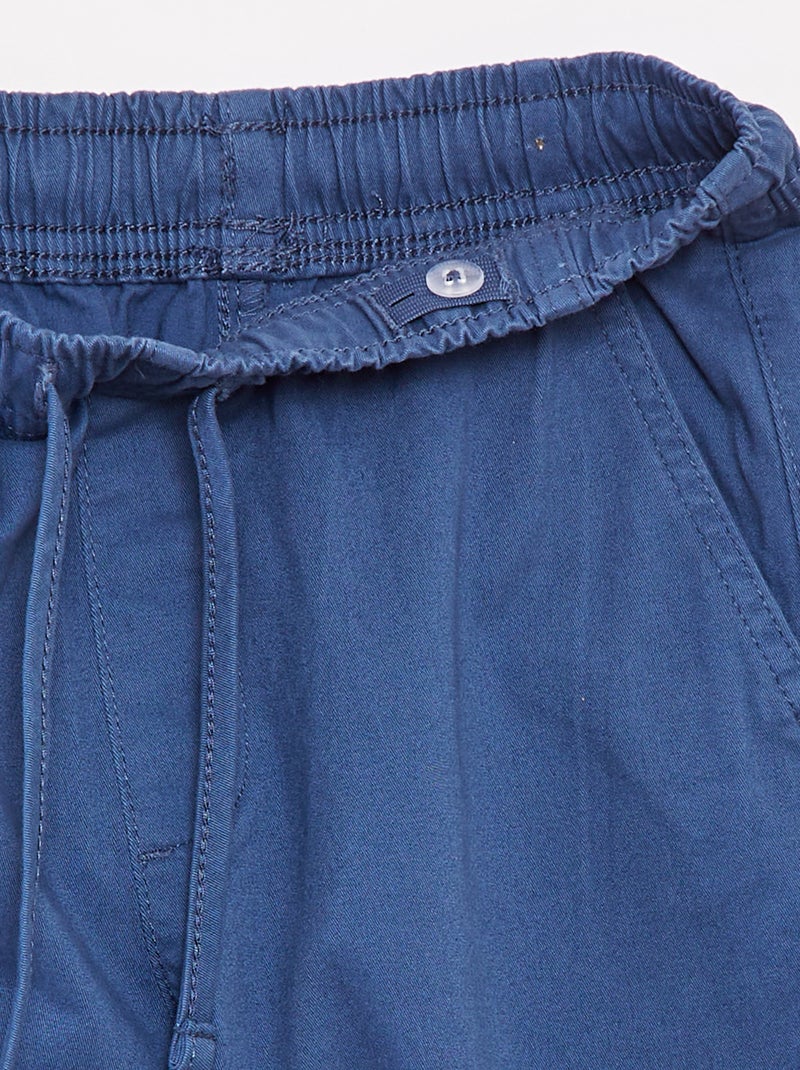 Pantalon stretch multipoches Bleu - Kiabi