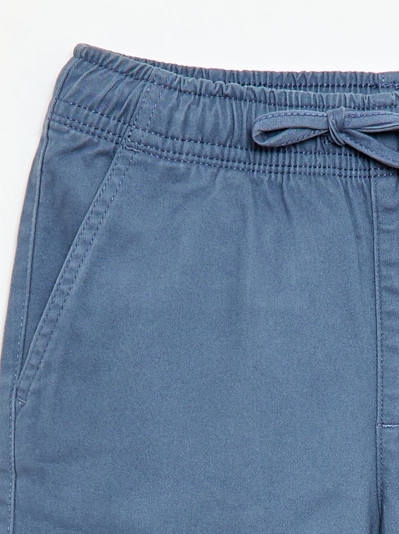 Pantalon stretch multipoches Bleu - Kiabi