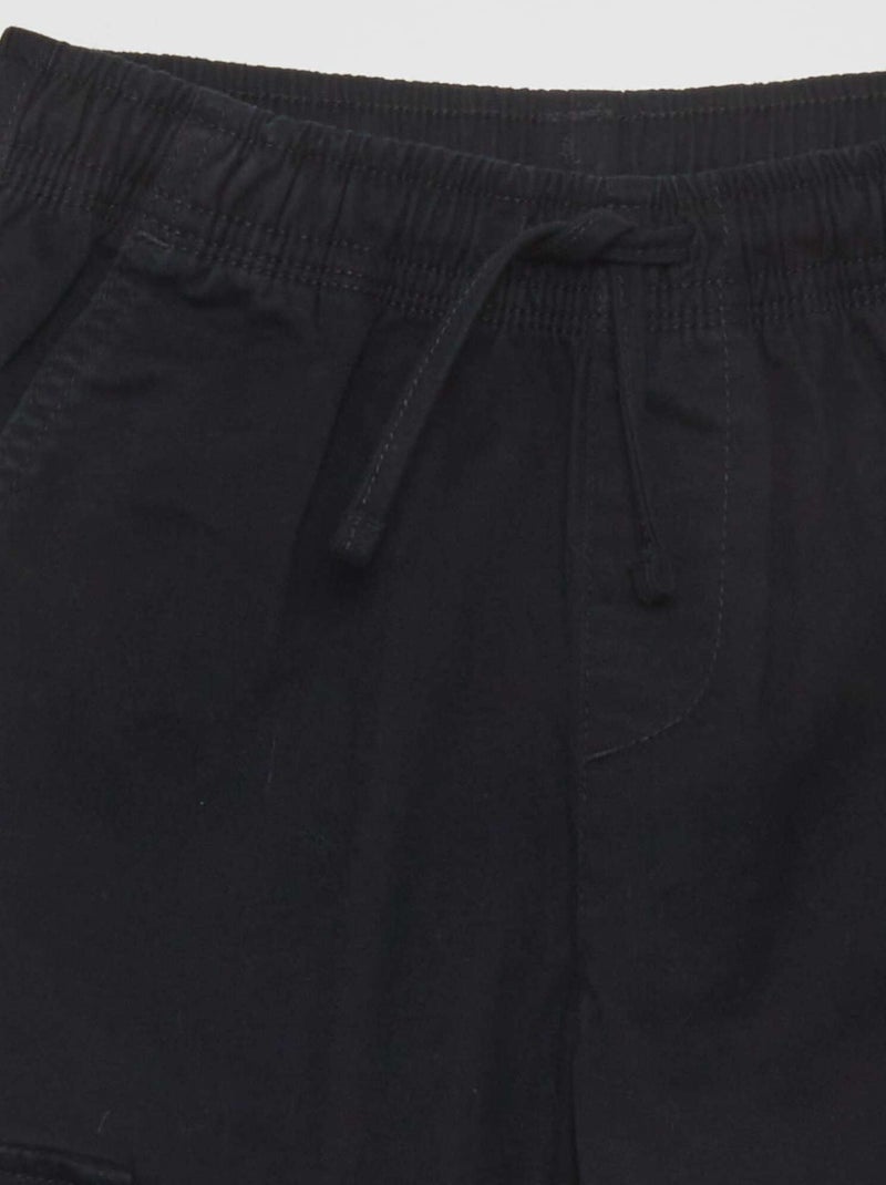 Pantalon stretch multipoches noir - Kiabi