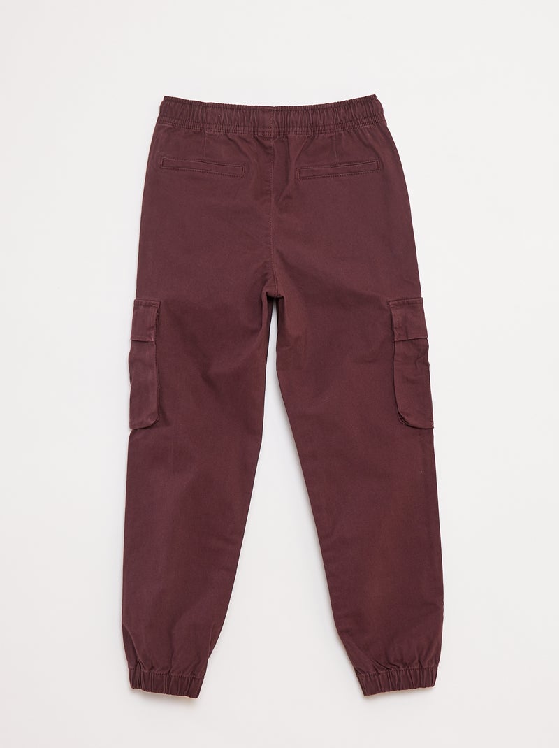 Pantalon stretch multipoches Violet - Kiabi