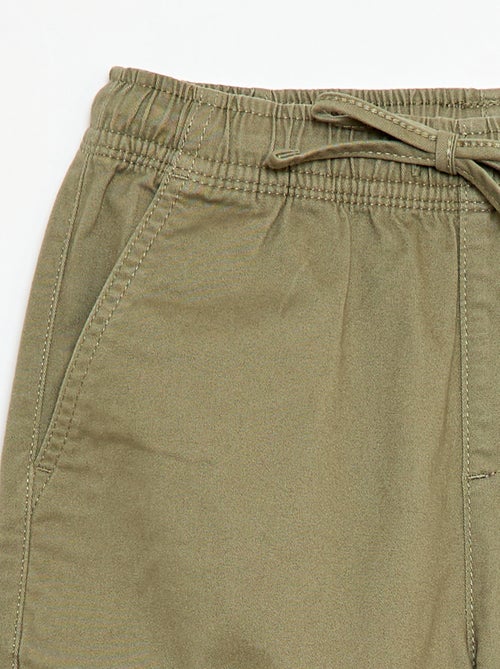 Pantalon stretch uni multipoche - Kiabi