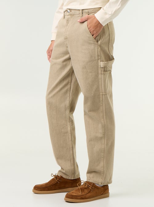 Pantalon style carpenter en denim - Kiabi Pantalon style carpenter en denim - Kiabi