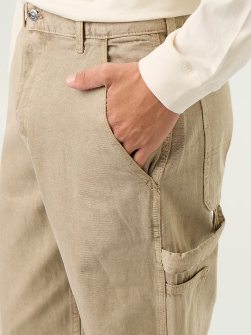 Pantalon style carpenter en denim - Kiabi Pantalon style carpenter en denim - Kiabi