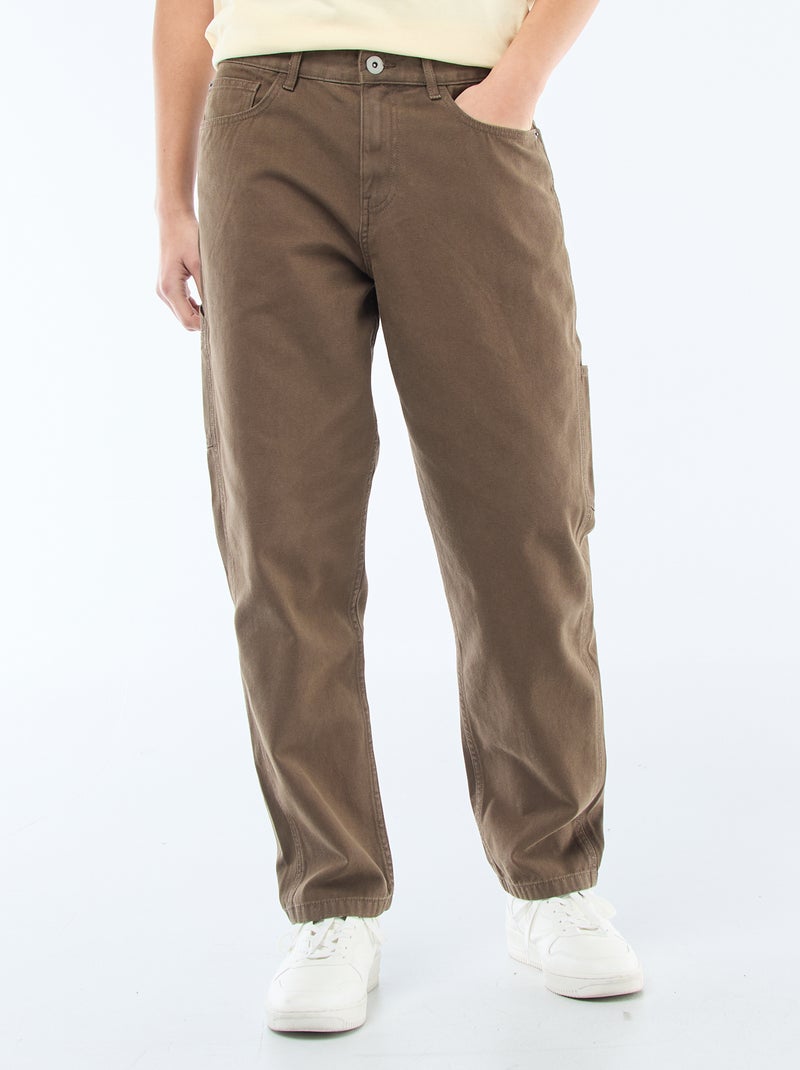Pantalon style carpenter Marron - Kiabi