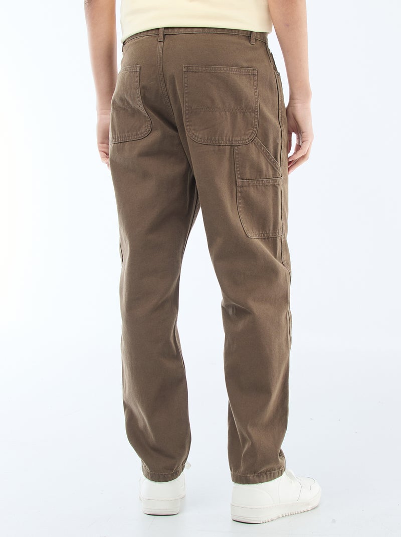 Pantalon style carpenter Marron - Kiabi