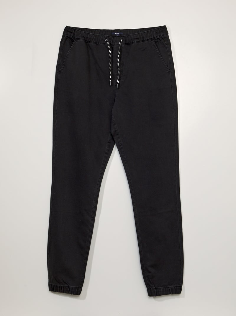 Pantalon style jogging en denim +1m90 - L38 Noir - Kiabi