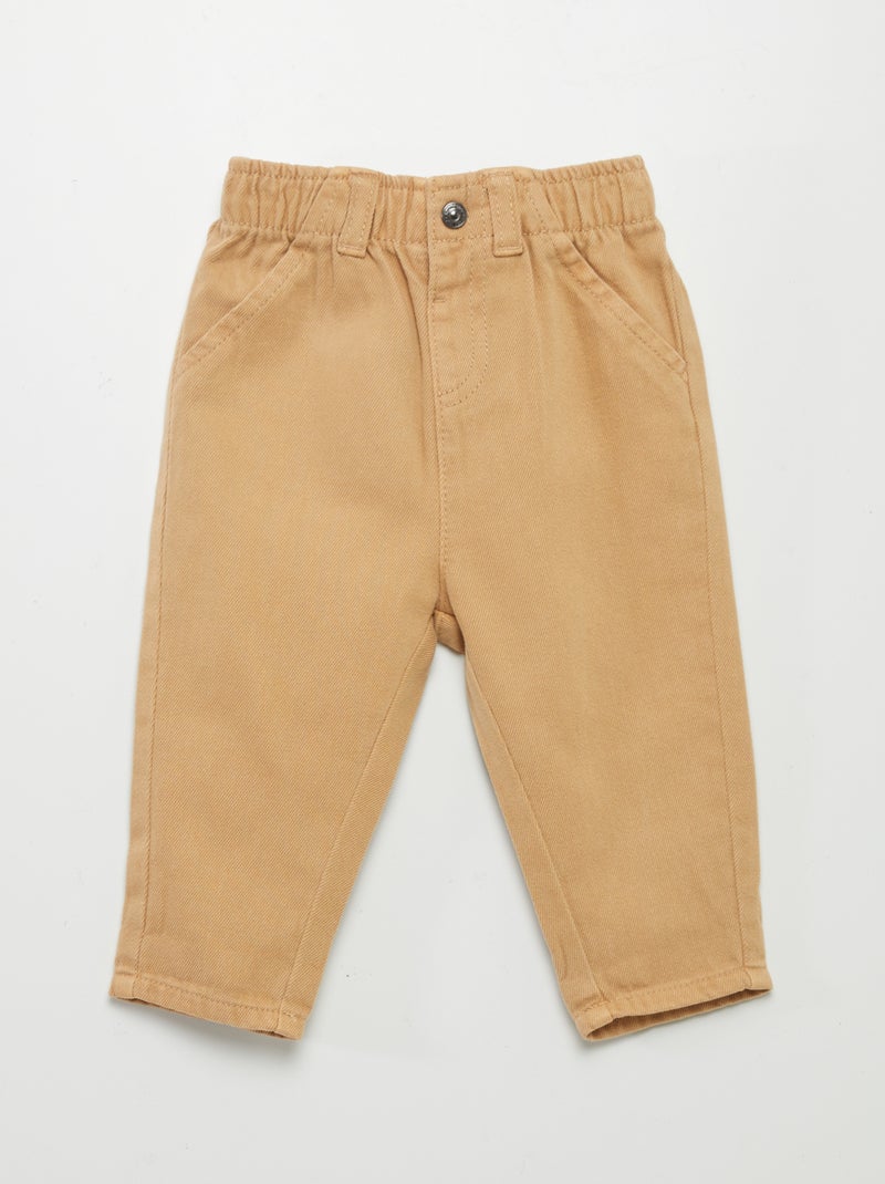 Pantalon style paper bag beige - Kiabi