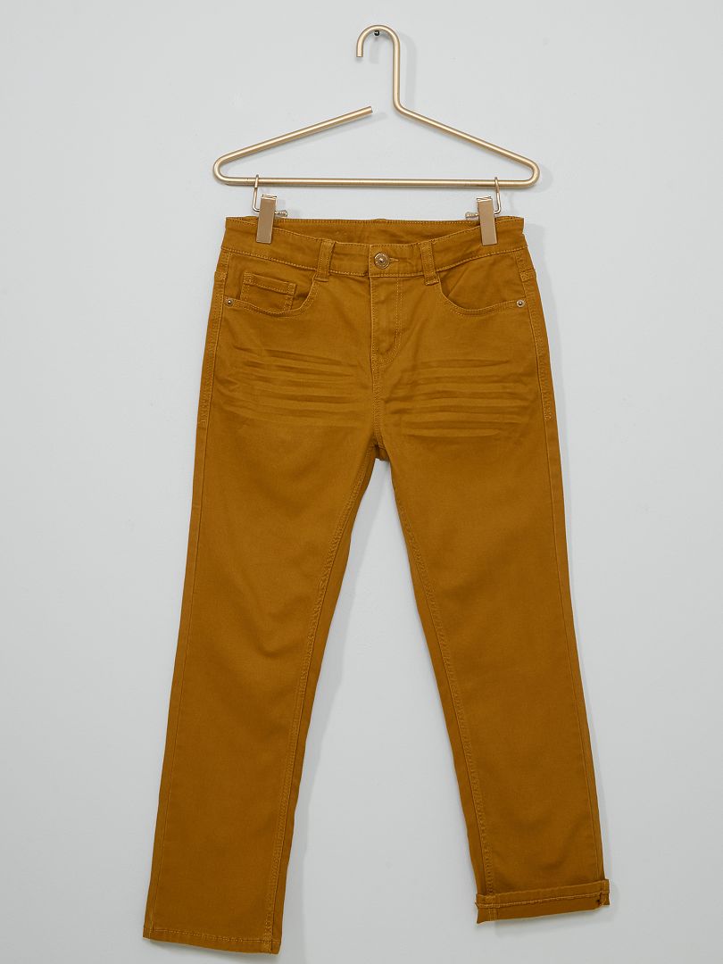 Pantalon super skinny stretch Enfant rond jaune ocre - Kiabi