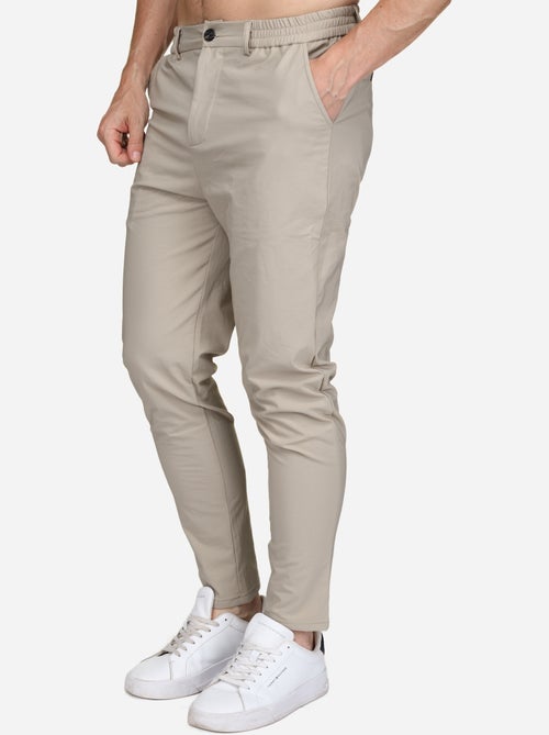 Pantalon taille elastique à bouton - Kiabi