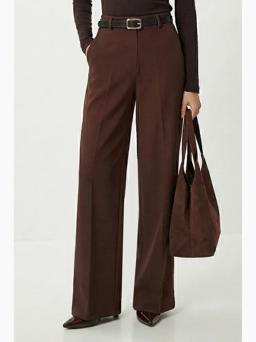 Pantalon taille haute à jambes larges avec ceinture istanbul - Kiabi Pantalon taille haute à jambes larges avec ceinture istanbul - Kiabi