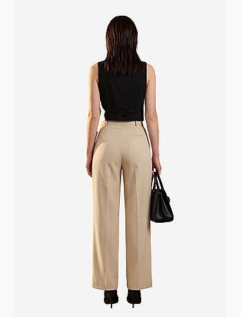 Pantalon taille haute à jambes larges et ceinture my fashion