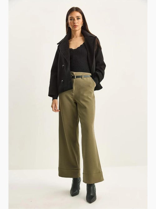Pantalon taille haute à jambes larges lucci - Kiabi