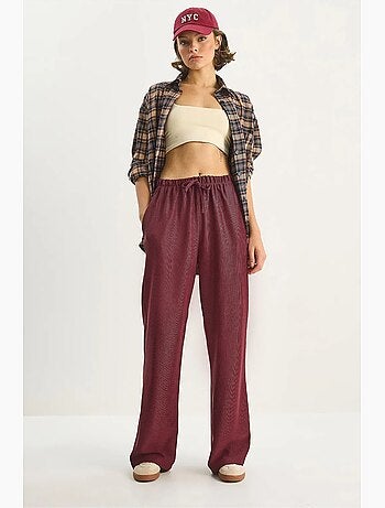 Pantalon taille haute à jambes larges lucci