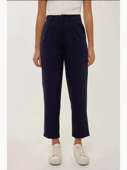 Pantalon taille haute à jambes plissées hiccup - Kiabi Pantalon taille haute à jambes plissées hiccup - Kiabi