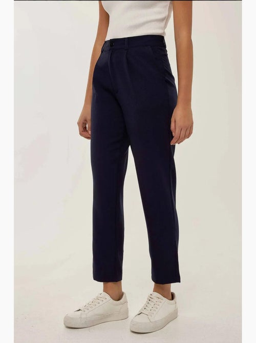 Pantalon taille haute à jambes plissées hiccup - Kiabi Pantalon taille haute à jambes plissées hiccup - Kiabi