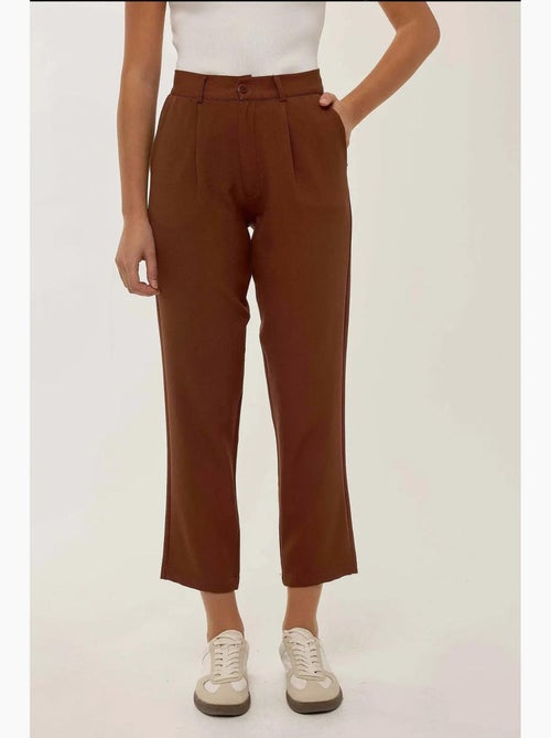 Pantalon taille haute à jambes plissées hiccup - Kiabi Pantalon taille haute à jambes plissées hiccup - Kiabi