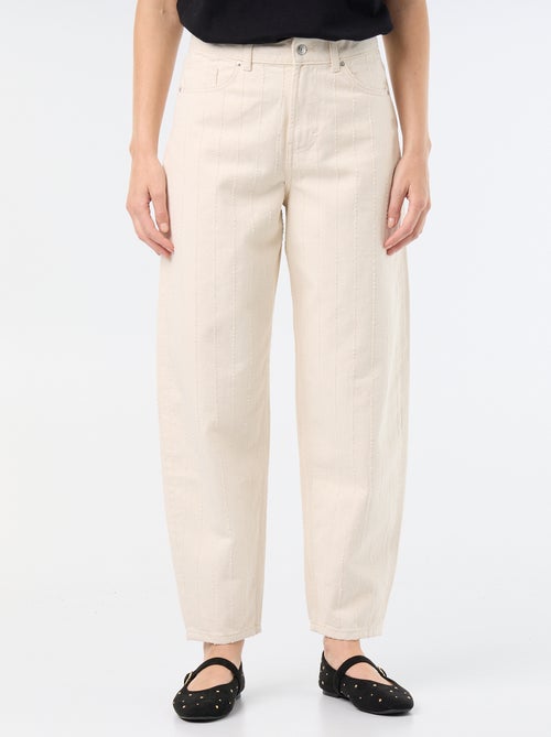 Pantalon taille haute coupe ballon - Kiabi