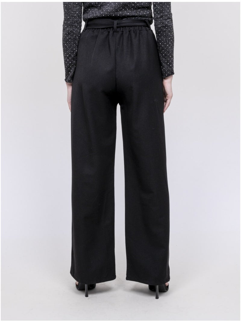 Pantalon taille haute EDERINA Noir - Kiabi