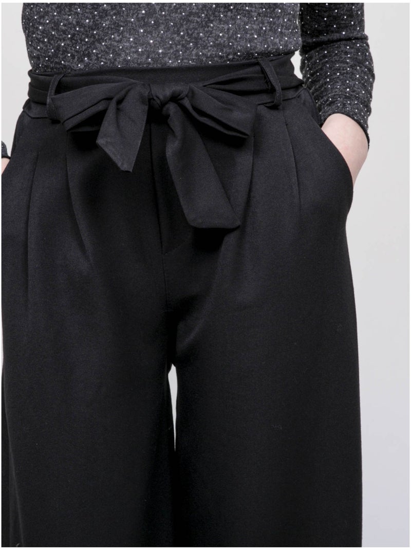 Pantalon taille haute EDERINA Noir - Kiabi