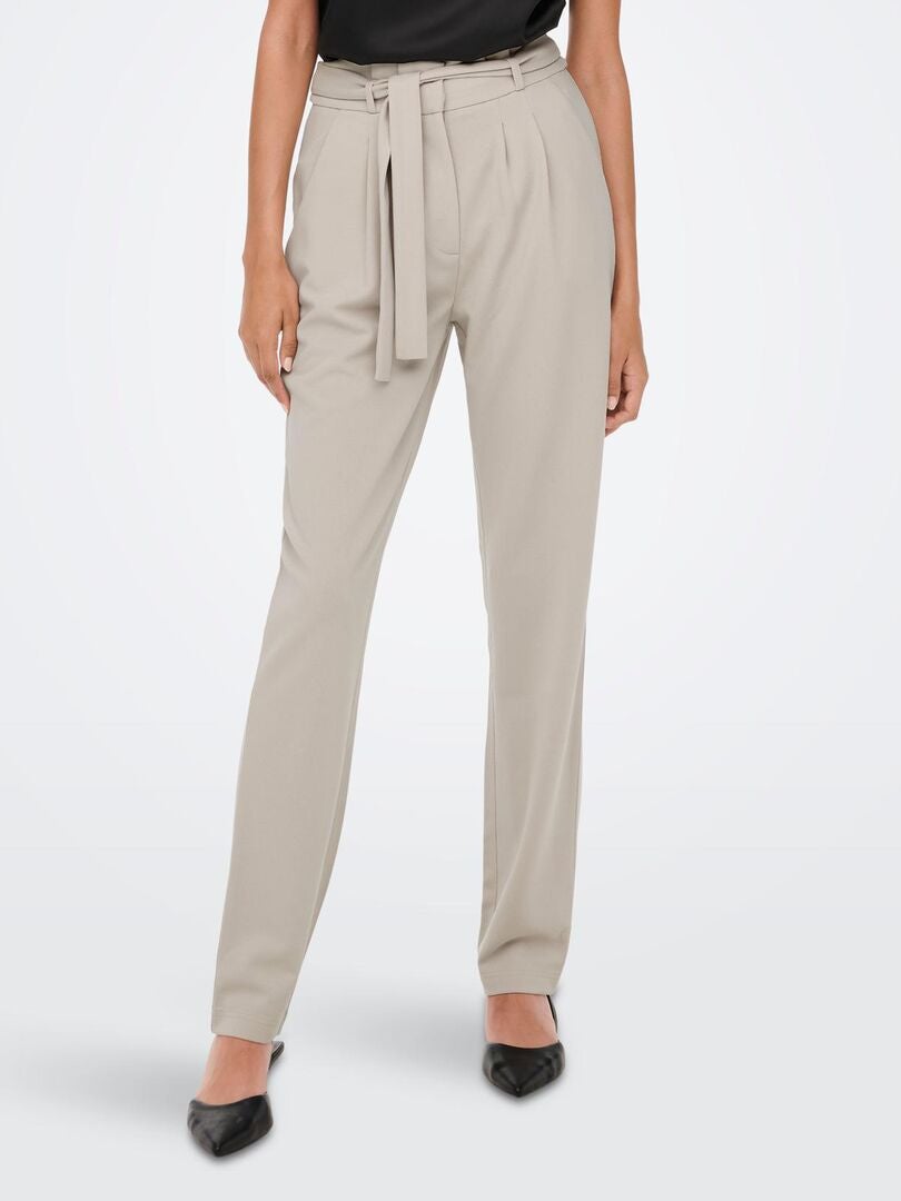 Pantalon taille haute 'JDY' beige - Kiabi