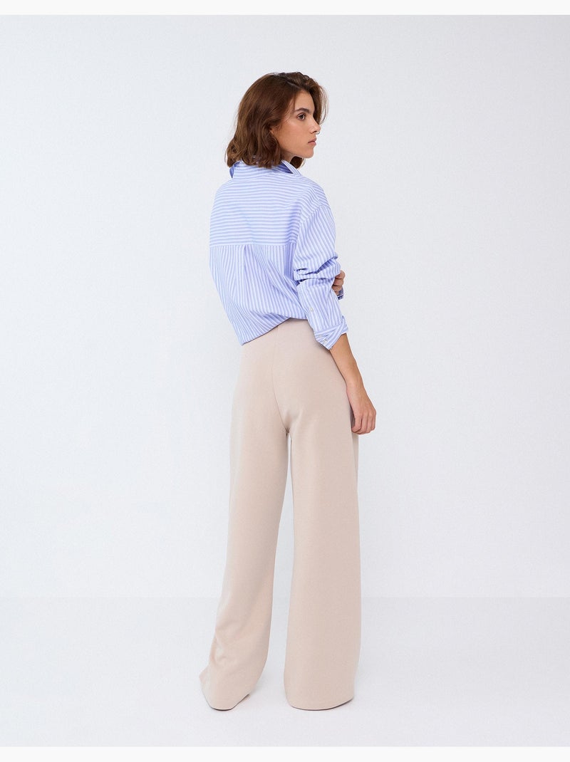 Pantalon taille haute, mo fashion Beige - Kiabi