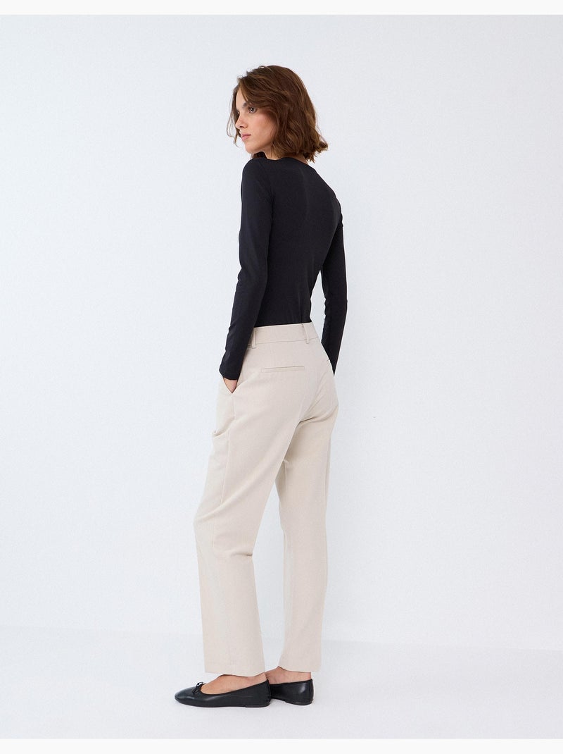 Pantalon taillé, mo fashion Beige - Kiabi