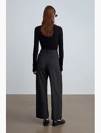 Pantalon tailleur à taille haute et plis dilvin