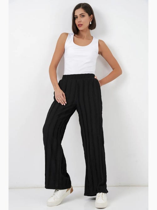 Pantalon texturé à jambes larges bdart - Kiabi