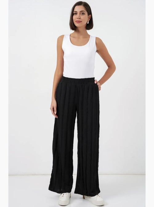 Pantalon texturé à jambes larges bdart - Kiabi