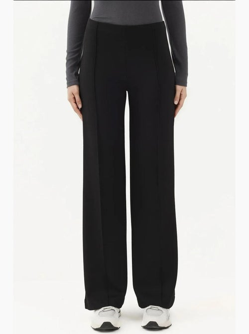 Pantalon texturé taille haute à jambes larges hiccup - Kiabi