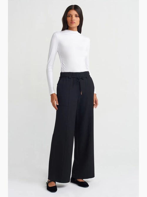 Pantalon tissé à jambe large et taille élastique dilvin - Kiabi
