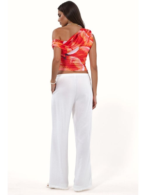 Pantalon tissé à jambe large pour femme busem - Kiabi