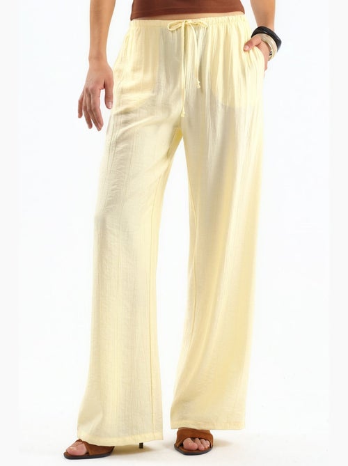 Pantalon tissé à jambe large pour femme busem - Kiabi