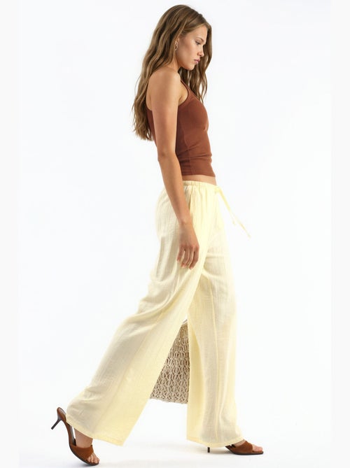 Pantalon tissé à jambe large pour femme busem - Kiabi