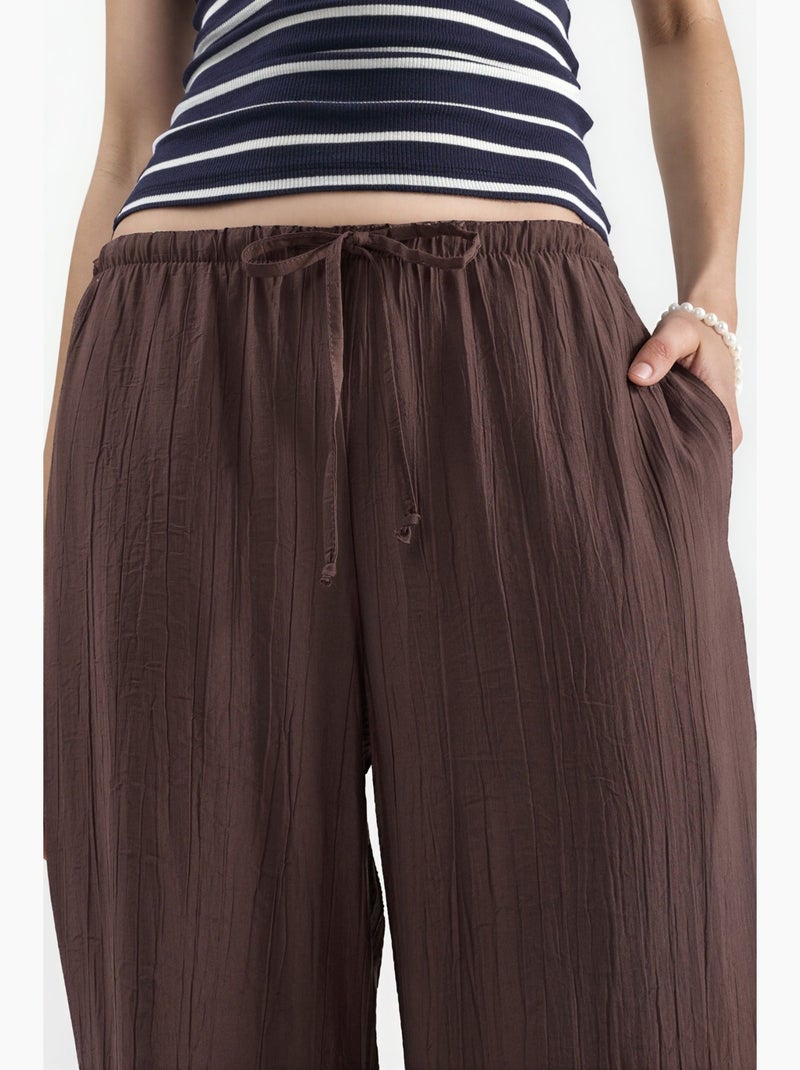 Pantalon tissé à jambe large pour femme busem Marron chocolat - Kiabi