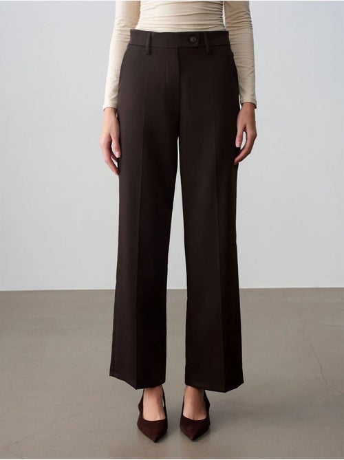 Pantalon tissé à jambes larges, taille mi-haute dilvin - Kiabi Pantalon tissé à jambes larges, taille mi-haute dilvin - Kiabi