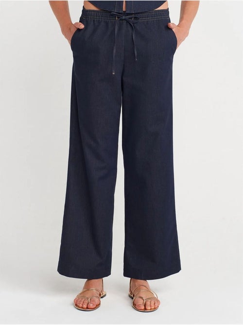 Pantalon tissé ample à taille coulissée dilvin - Kiabi Pantalon tissé ample à taille coulissée dilvin - Kiabi