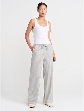 Pantalon tissé rayé à jambe large dilvin