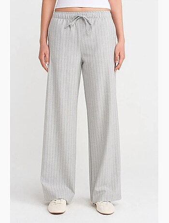 Pantalon tissé rayé à jambe large dilvin