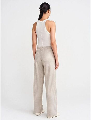 Pantalon tissé rayé à jambe large dilvin