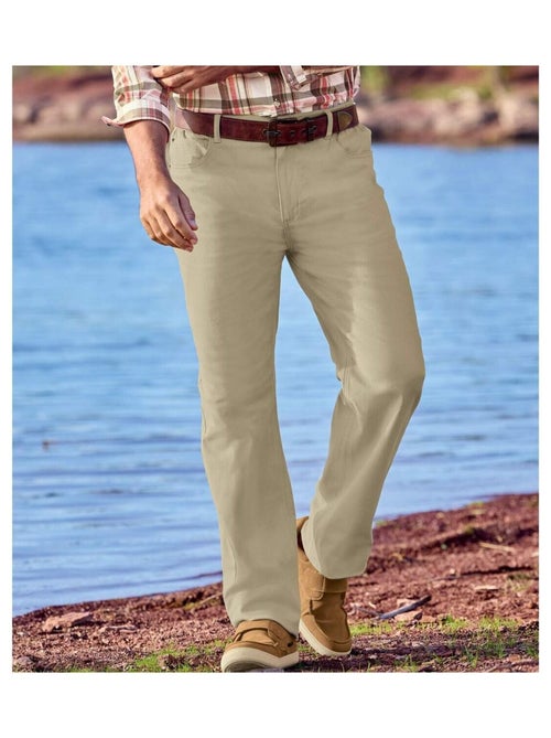 Pantalon Toile Stretch Semi-Élastiqué   - ATLAS FOR MEN - Kiabi
